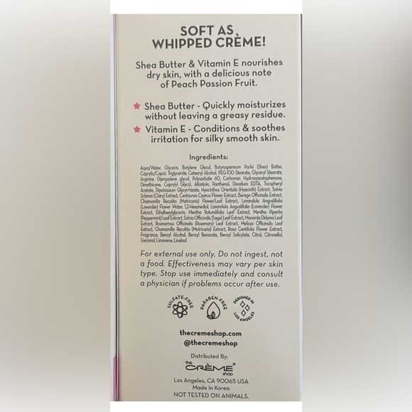 The Crème Shop Peach Passion Hand Crème
Bundle of 2 
New in box - Picture 2 of 2